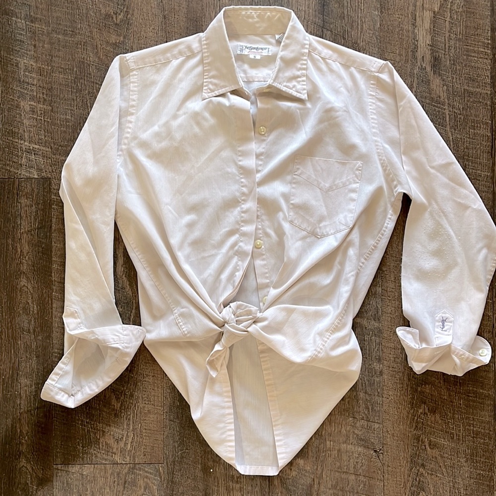 YSL Yves Saint Laurent jeanswear Paris small button down VINTAGE